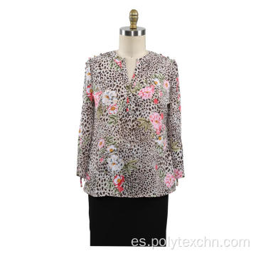 Blusa de manga larga Camisa casual para mujer